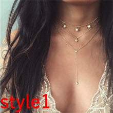 Load image into Gallery viewer, Multilayer Crystal Moon Pendants &amp; Necklaces