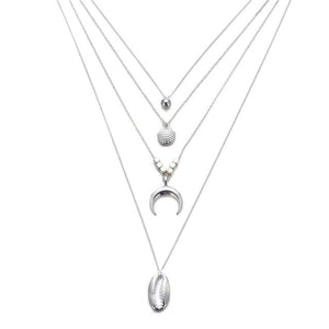 Multilayer Crystal Moon Pendants & Necklaces